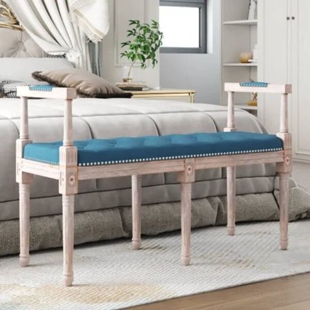 vidaXL Bänk blå 110x40x70 cm sammet