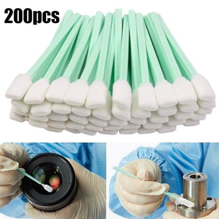 200 stk skumspiss svamp pinner rengjøringspinner støvfrie