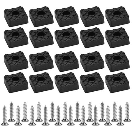 20 stk gummimøbelputer 22mm firkantede gummiføtter med skruer