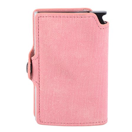Pop Up visitkortshållare RFID Anti Theft Pop Up Plånbok Slim Bank Card Storage Case Rosa Liten Storlek