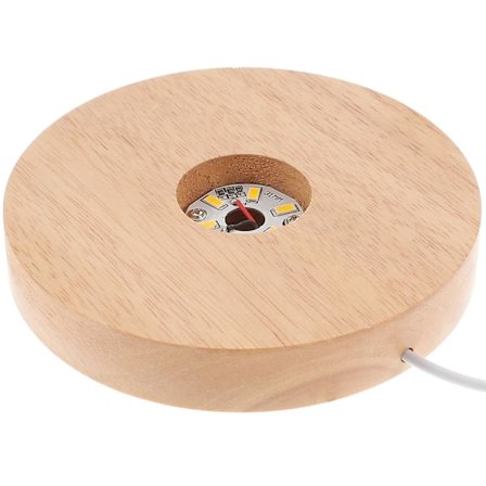 Træskærm LED-lampefod bord krystalbold lampefod USB genopladelig lampefod (12.00X12.00X2.00CM, som vist på billedet)