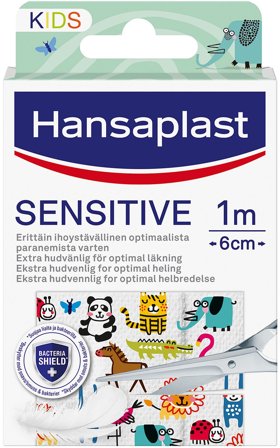 Hansaplast Kids Sensitive Length 100 x 6 cm M/Dyr 20 stk, Medicin & Pleje, Sårplastre, Børneplastre