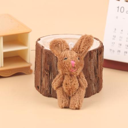 5,5 cm Bunny Pehmoleluriipus täytetty nukke avaimenperä laukku Avain Ri Coffee