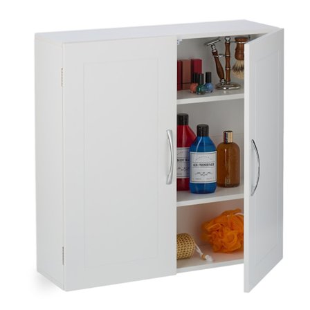 Badeværelses vægskab, 2 døre, 3 rum