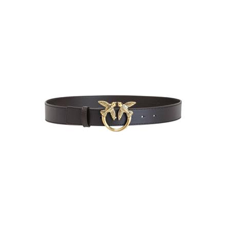 Pinko, Love Berry Simply H3 Belt Vitello Seta Brązowy, Kobieta, Rozmiar: XS