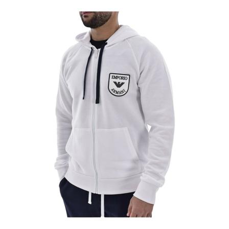 Emporio Armani Hooded zipped sweatshirt Hvid, Herre Trøjer