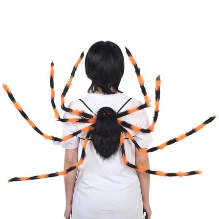 Halloween-hämähäkkipuku, Party-koriste, Makeiskassi-reppu hihnoilla, M-koko