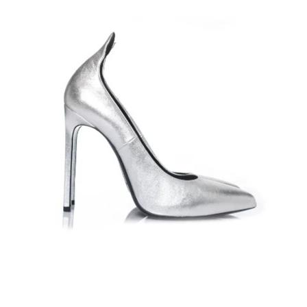 Saint Laurent Vintage, Pre-owned Leather heels Grijs, Dames, Maat:39 EU,leer