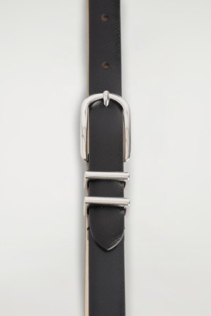 COS Women's Cinturón De Piel Saffiano in Negro