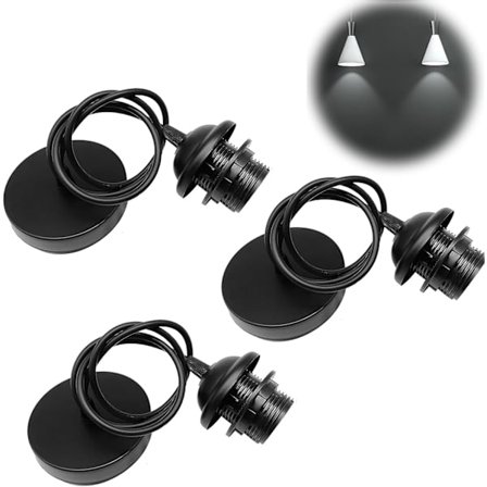 3-delad pendellampa, E27-pendellampa med skruvring, 100 cm justerbar kabel med avtagbar skruvring, lamphållare med kabel för vardagsrum kök taklampa, 