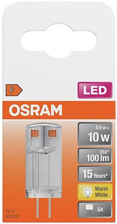 OSRAM LED pin 10 0,9W 2700K G4