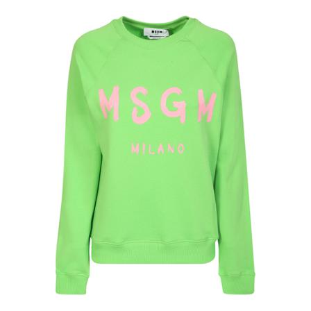 Msgm, round neck sweatshirt Zielony, Kobieta, Rozmiar: XS