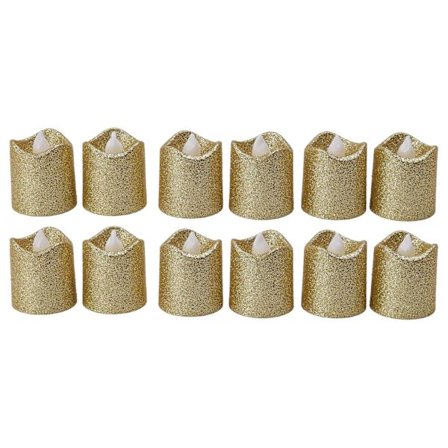 12 stk Led Telys Gull Varm Lys Flammeløs Lys Stearinlys Til Jul Bursdagsfest