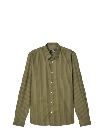 Mads Nørgaard Prime Cotton Poplin Sune Shirt - Khaki green - L