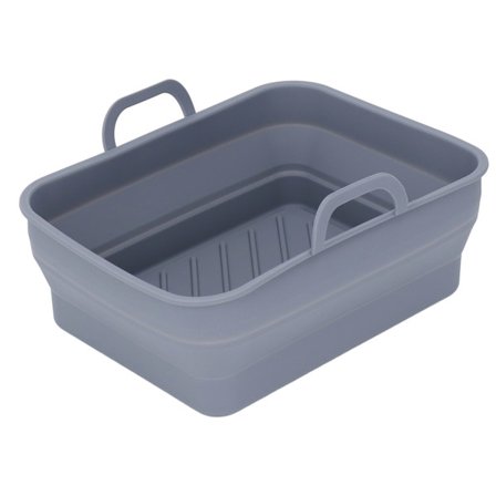 Rektangulær silikonform for airfryer, erstatningstilbehør til kjøkken, grå