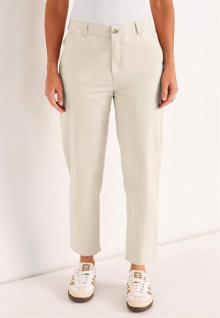 Cellbes of Sweden - Ankelbukser i blød bomuldstwill i beige til damer i størrelse 44