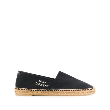 Saint Laurent, Embroidered Espadrilles Zwart, Heren, Maat:41 EU