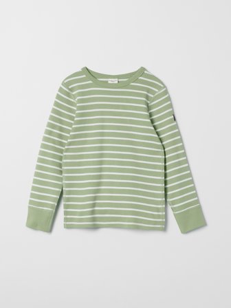 Polarn O. Pyret - Striped long-sleeved top - 92 - Childrenswear - green