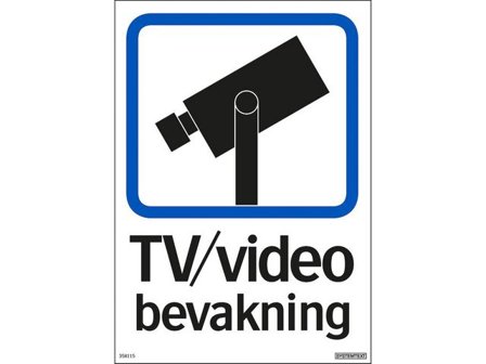 Dekal TV/video bevakning 148x210mm - Lyreco - Skyddsutrustning - Säkerhetsmärkning och skyltar - Skyltar