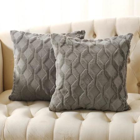 Pakke med 2 kunstige ullputetrekk 18x18 tommer dekorative bondegård fløyel boho putetrekk, beige