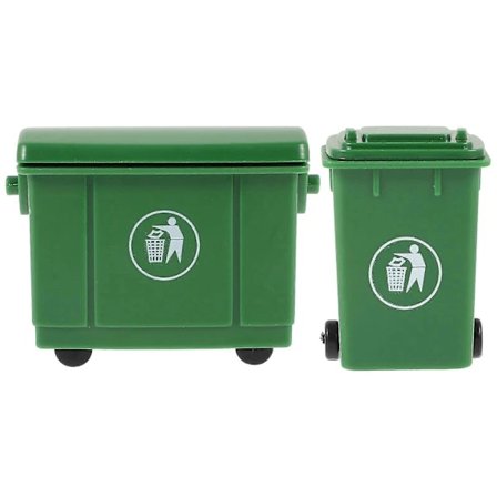 2 stk. Mini Skraldespand Model Dukkehus Affaldsbeholder Miniatur Sortering Skraldespand Model