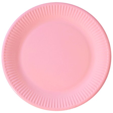 Pink Paptallerkener Solid Color