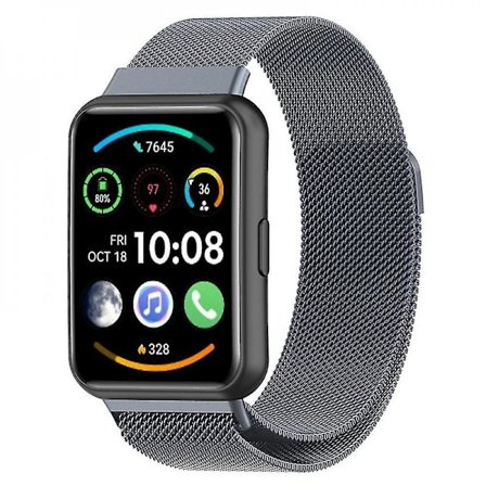 Milanese hienosilmäinen rannekoru ruostumattomasta teräksestä, yhteensopiva Huawei Watch Fit 2/Watch Fit 2 Active GQU:n kanssa