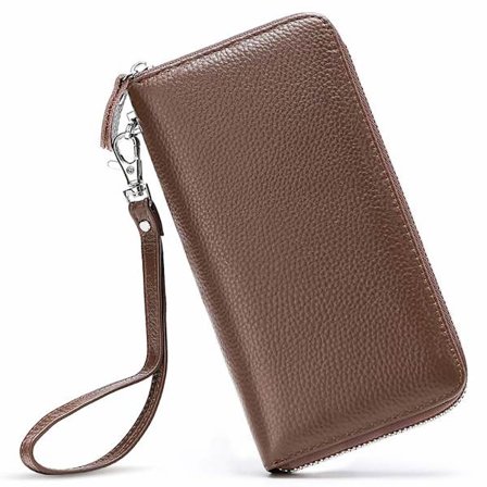 Kvinne lommebok RFID blokkering ekte skinn glidelås