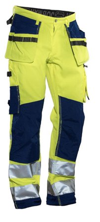 Jobman Star 2222 Työhousut keltainen/tummansininen, huomioluokka 2 Keltainen/Laivastonsininen, Vaatteet