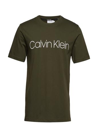Cotton Front Logo T-Shirt T-shirts Short-sleeved Vihreä Calvin Klein