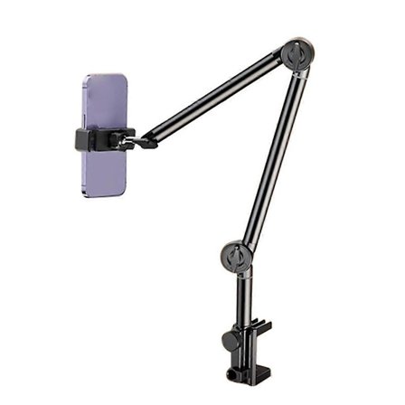 Lazy Mobiltelefonholder Universal Mobiltelefonholder på seng Tre-seksjons mekanisk arm Spiralbase A