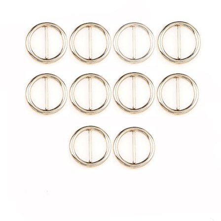 10 stk/sett Skyvespenne Beltespenne GULL RUND RUND