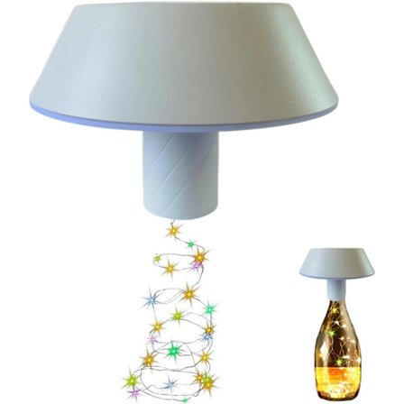 Flaskelampe med farvet lyskæde, dæmpbar bordlampe til vinflasker, hjem & bar_OF