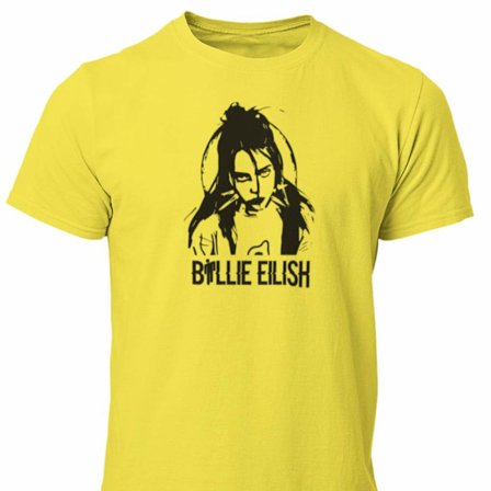 Billie Eilish t-shirt i gul - Cutout design unisex