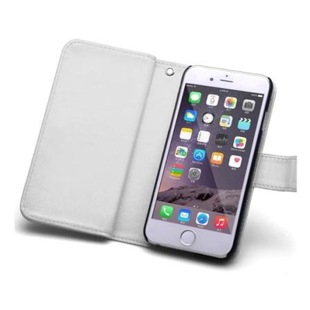 iPhone 6/6S Plus - Tyylikäs nahkainen lompakkokotelo LEMANilta Vit