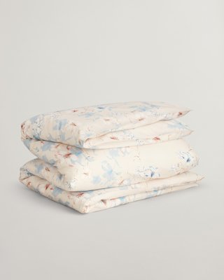 GANT - Blomstrete dobbeltdynetrekk 200x220cm white sand