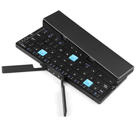 Mini foldeligt Bluetooth-kompatibelt tastatur tastatur til telefontablet med stativ til telefontablet, understøtter 3 enheder