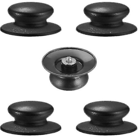5 Pack Grydelåg Håndtag Knop Bakelit Rundt Køkkengrej Universal Grydelåg Håndtag Varmebestandig