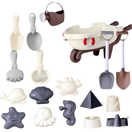 Strandleksaker för barn Set Strandspel Gör-det-själv Sandhög Hink Leksaksbil Spade Sand L4s6