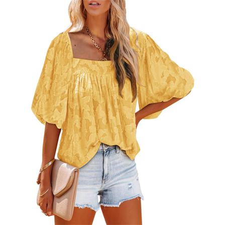 Casual Damblus Volang Plisserad Hollow Loose-fit Shirt Dance