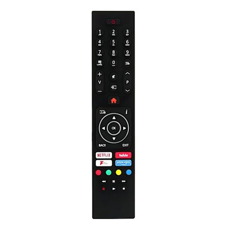 Universal Bush TV-fjärrkontrollersättning för Bush/Luxor/Hitachi/Polaroid/Digihome/Celcus/Finlux TV-apparater med Netflix/YouTube/Amazon/Freeview-