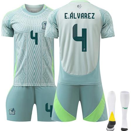 2024 Copa America Mexico jalkapallojoukkueen nro 4 Cesar Montesin pelipaita lasten mustat housut No. 4 César Montes L