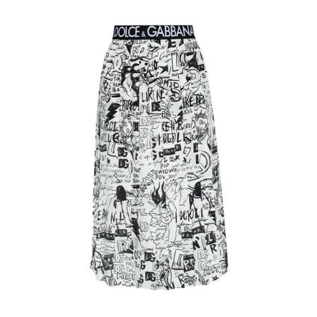 Dolce & Gabbana Pleated Nederdel Hvid, Dame, Størrelse: XS