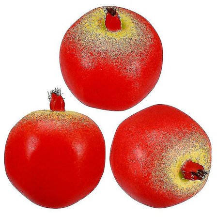 3 stk. Falsk Granateple Kunstig Fruktmodell Realistisk Hjem Kjøkken Dekorasjon