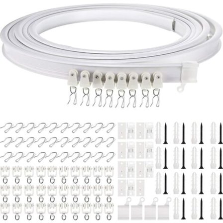 5 meter vikbar takskena böjd gardinskena flexibel takgardin montering böjd fönster skena för gardinskena med gardinskenesystem