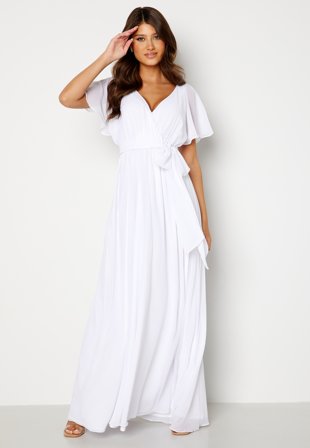 Goddiva Flutter Sleeve Chiffon Maxi Dress Klær