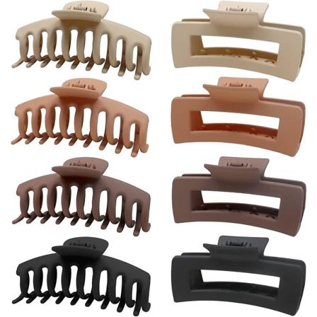 8 suurta naisten hiuspinniä, 10,5 cm liukumattomat mustat paksuhiuksiset hiuspinnit Aikuisten pinnit, suorakulmaiset suuret pinnit tytöille