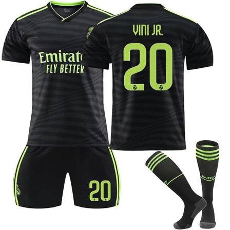 22-23 Real Madrid 2 Bortesett #20 Vinicius Juniorfotballskjorte - Perfet 28