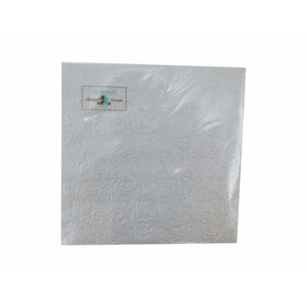Kaffeservetter Silvermetall 25x25cm Silver