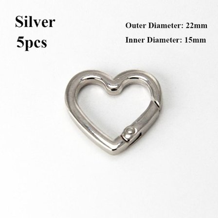 5st Spring Ring Spännen Karbinhake Handväskor SILVER